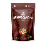 Iswari BIO Ashwagandha Powder supplement in 150g package, gluten-free, shown in a clear front view with the product label visible.