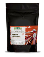 Green Kenya Kianjuri Meru specialty coffee beans from LA TOSTERIA, shown in a 250g package with vibrant green label.