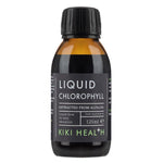Kiki Health Liquid Chlorophyll supplement in a 125ml bottle, with a green liquid inside, designed for health and wellness.