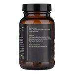 Kiki Health Organic Chaga Mushroom Extract Powder supplement in 50g package, Herbalistas brand, with capsules and powder visible.