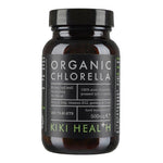 Organic Kiki Health Chlorella supplement by Herbalistas, 200 raw 500mg tablets for detox and nutrition.