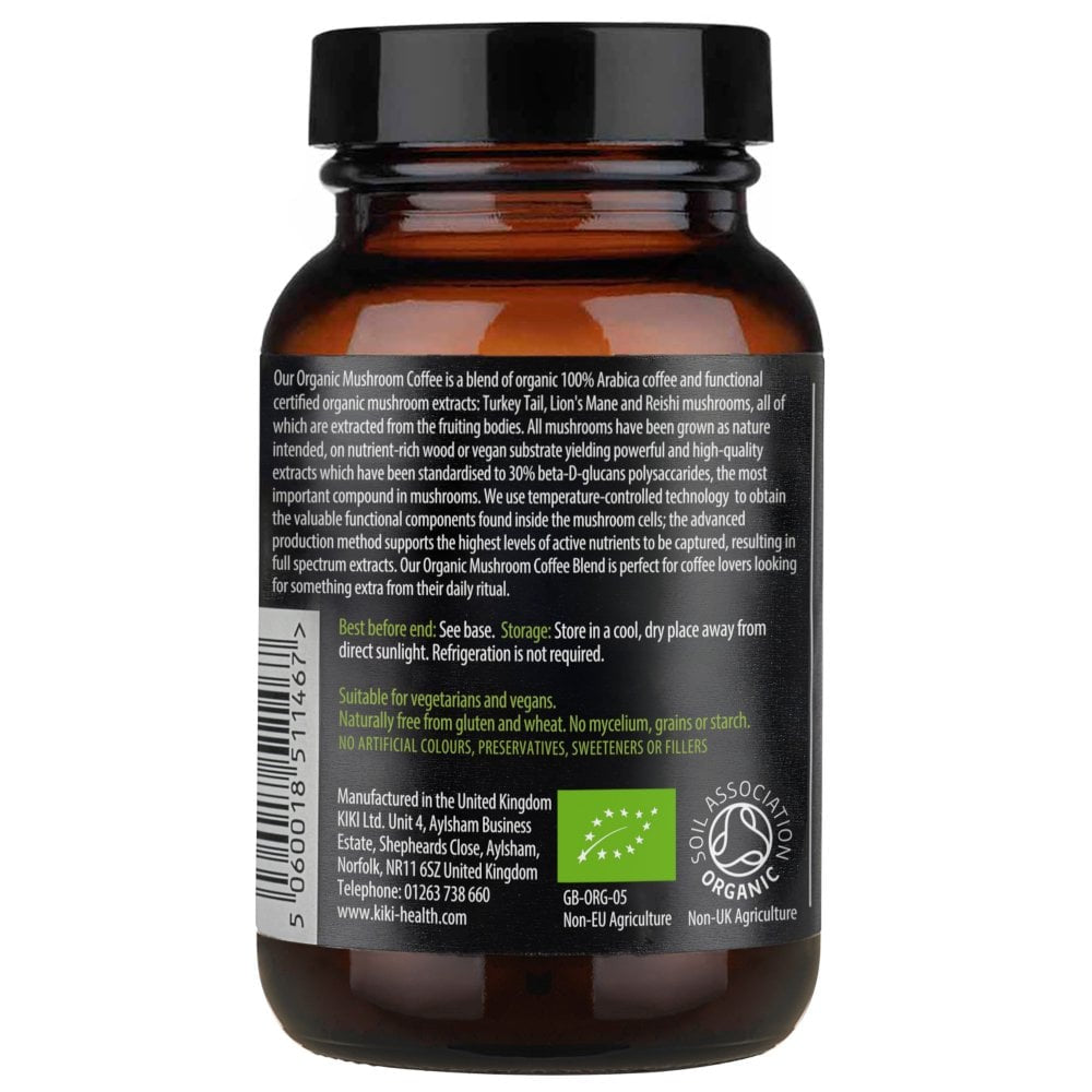 Kiki Health, Organic Mushroom Extract Coffee Powder, 75g