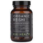 Organic Reishi Mushroom Extract Powder by Herbalistas, 50g supplement in a resealable bag with a natural earthy appearance.