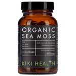 Organic Irish Sea Moss supplement capsules by Kiki Health, 90 vegan caps, rich in minerals and nutrients for overall health.