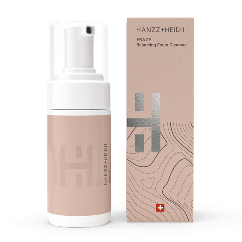 Zinzino ERAZE Foam Cleanser in a 100ml bottle, gentle skin care product with foaming formula for clean, refreshed skin