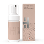 Zinzino VITALIZE Foam Softener bottle, 100ml, skincare product with a white pump dispenser and clear label, on a white background.