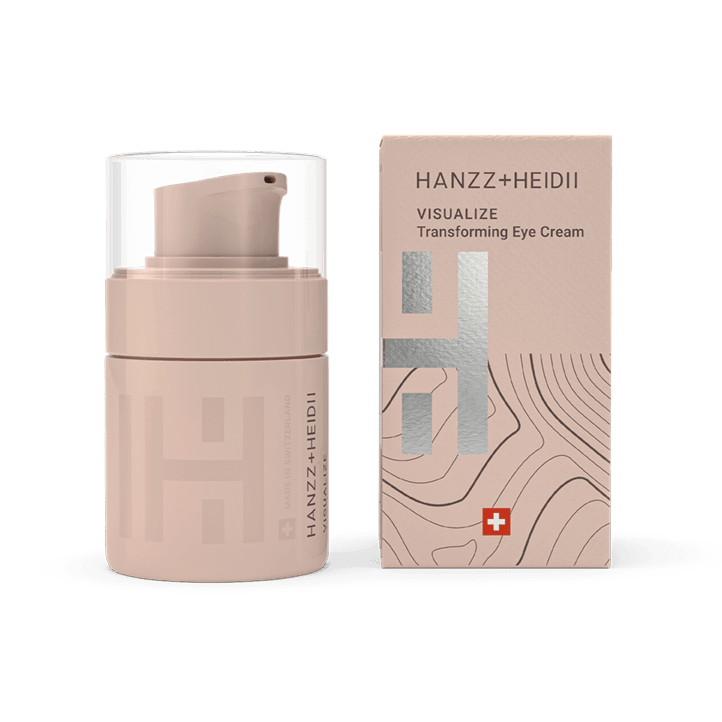 Zinzino VISUALIZE Eye Cream in a 15ml jar, smooth texture, designed for eye skin care, placed on a neutral background.