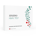 Zinzino HbA1c Test kit with packaging, used for measuring blood sugar levels for diabetes monitoring.