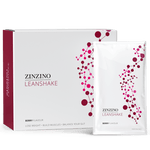 Zinzino LeanShake Berry flavor protein powder pack with 16 individual 30g servings, featuring colorful berry imagery on the packaging.
