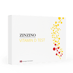 Zinzino Vitamin D test kit with packaging and testing device for measuring vitamin D levels at home.
