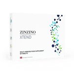 Zinzino Xtend supplement bottle with 60 tabs, featuring a white and blue label, designed for health and wellness support.