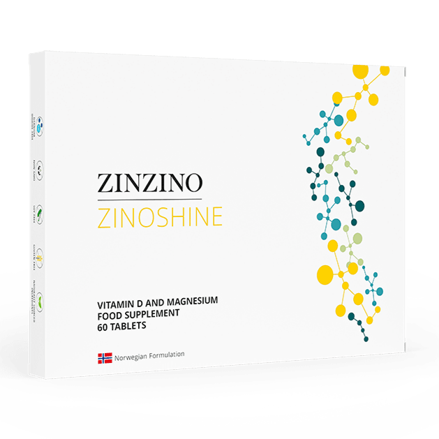 Zinzino ZinoShine+ supplement bottle with 60 tablets, natural ingredients for skin and hair health, branded dietary supplement