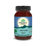 Organic India BIO Lipid Care capsules by Herbalistas, showing a bottle of 90 capsules on a white background.