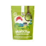 Organic I LOVE ME Matcha green tea powder in a 50g package, finely ground vibrant green powder for tea and culinary use.