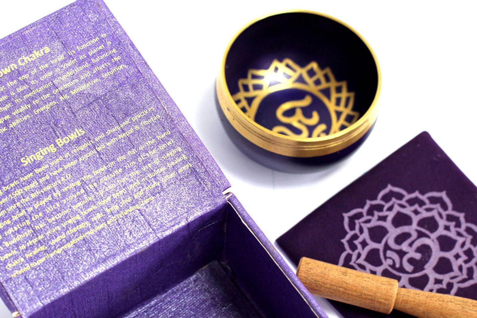 AW Gifts Chakra Singing Bowl Crown accessory, handcrafted metal bowl with intricate design for meditation and sound healing.
