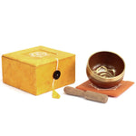 AW GIFTS Chakra Singing Bowl Navel accessory, round metal bowl with intricate patterns for meditation and spiritual practice.
