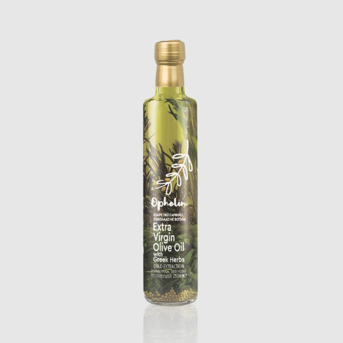 Ophellia Extra Virgin Olive Oil with Greek Herbs 250ml | Cold Pressed Flavoured Olive Oil