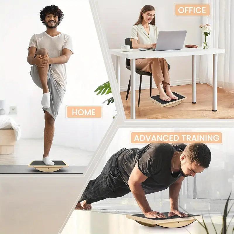 KOKAY professional wooden balance board accessory by TEMU for balance training and core stability exercises.