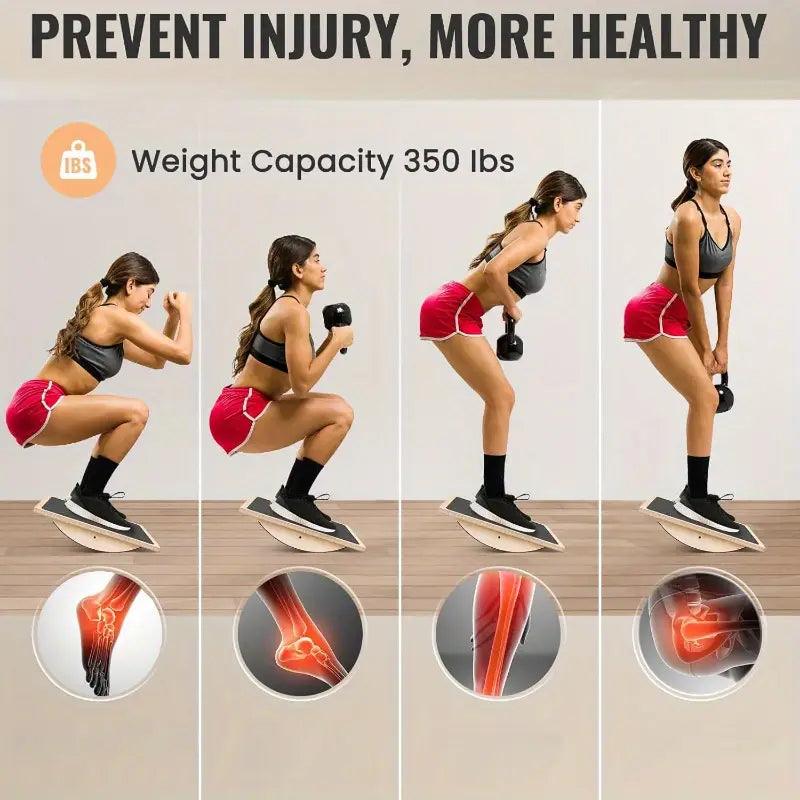 KOKAY Professional Wooden Balance Board accessory by TEMU, showing a smooth wooden balance platform for fitness and stability training.