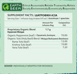 Organic India BIO Tulsi Peppermint Tea infusion bags with fresh peppermint leaves and tulsi herbs, caffeine-free herbal tea.