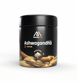 Herbalistas MountainDrop Shilajit 25g blend with Ashwagandha and raw chestnut honey in a jar, showing the product label and contents.