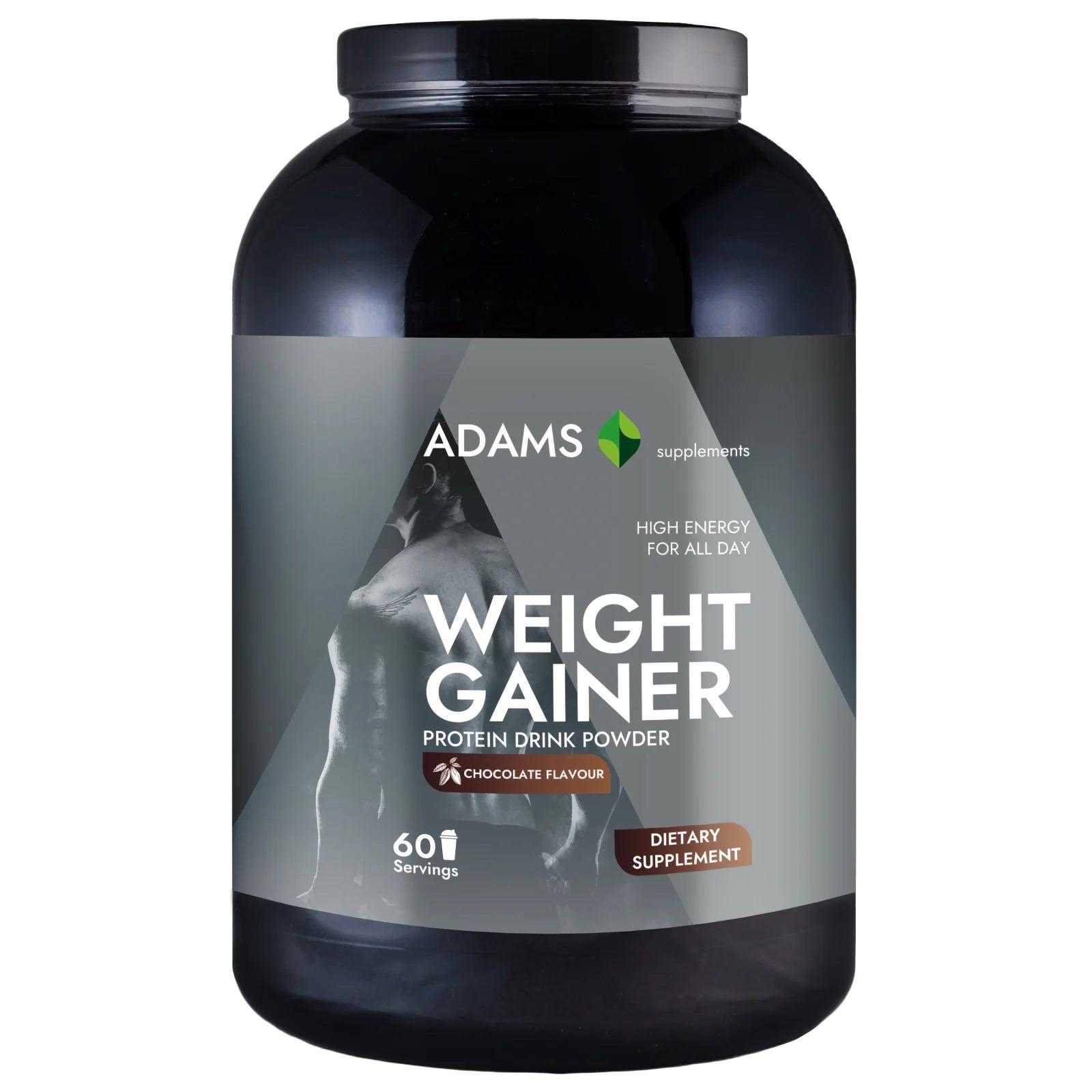 Adams Supplements chocolate muscle-building protein powder in 3kg jar with 60 servings, high-protein supplement for muscle growth