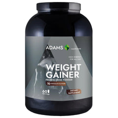 Adams Supplements chocolate muscle-building protein powder in 3kg jar with 60 servings, high-protein supplement for muscle growth
