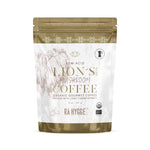 Herbalistas Rå Hygge Lions Mane Mushroom Coffee Espresso ground in 227g doypack, organic coffee with mushroom extract.