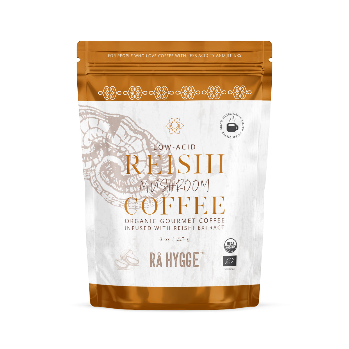 Rå Hygge, BIO Reishi Mushroom Coffee, Filter Ground, 227g