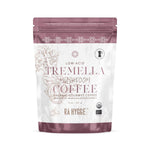 Herbalistas Rå Hygge organic Tremella and Maitake mushroom coffee ground in a 227g package with espresso grounds.