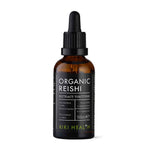 Organic Reishi extract tincture by Herbalistas in a 50ml bottle, shown with dropper cap and dark glass container.
