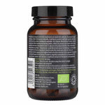 Organic Reishi Mushroom supplement by Herbalistas in 60 vegicaps, showing the supplement bottle with capsules inside.