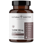 VITAREA Natural Doctor Taurine 500 mg supplement in a bottle with 120 vegetarian capsules, dietary health and wellness product