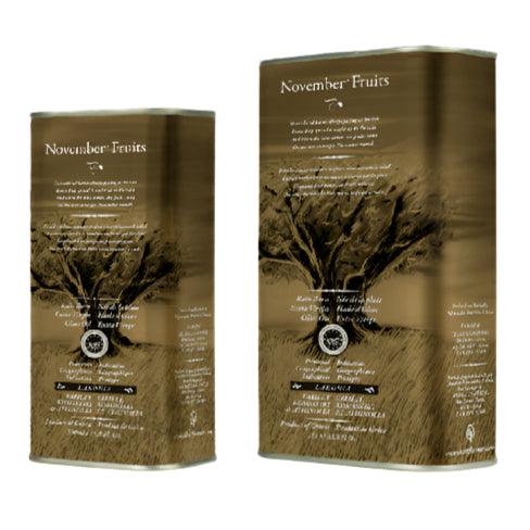 Elixir Flavours extra virgin olive oil in a 5L tin, showcasing a large metal container of premium olive oil.