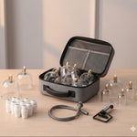 TEMU cupping and relaxation kit with vacuum cups and manual pump for massage and muscle relief.