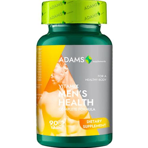 Adams Supplements VitaMix Men's Health supplement bottle with 90 tablets, featuring label and branding for men's health support.