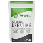 Green Life Cyprus Ultra Pure Creatine supplement in a 250g container, showing the green and white label design.
