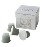 Lemon Verbena and Basil tea capsules from TEAPSULE, 10-pack, showing the tea capsules in a clear container