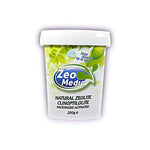 ZEO-MEDIC Dietary Zeolite Powder, 200g, showing fine mineral powder made from clinoptilolite, a natural detoxifying supplement.