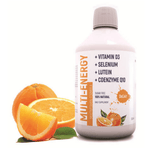 DeLixir Multi-Energy supplement bottle from DETA ELIS with colorful label and cap, showing the supplement's packaging.