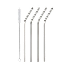 Stainless Steel Straw set (4 pieces + FREE Cleaning brush) - GREEN LIFE CYPRUS 