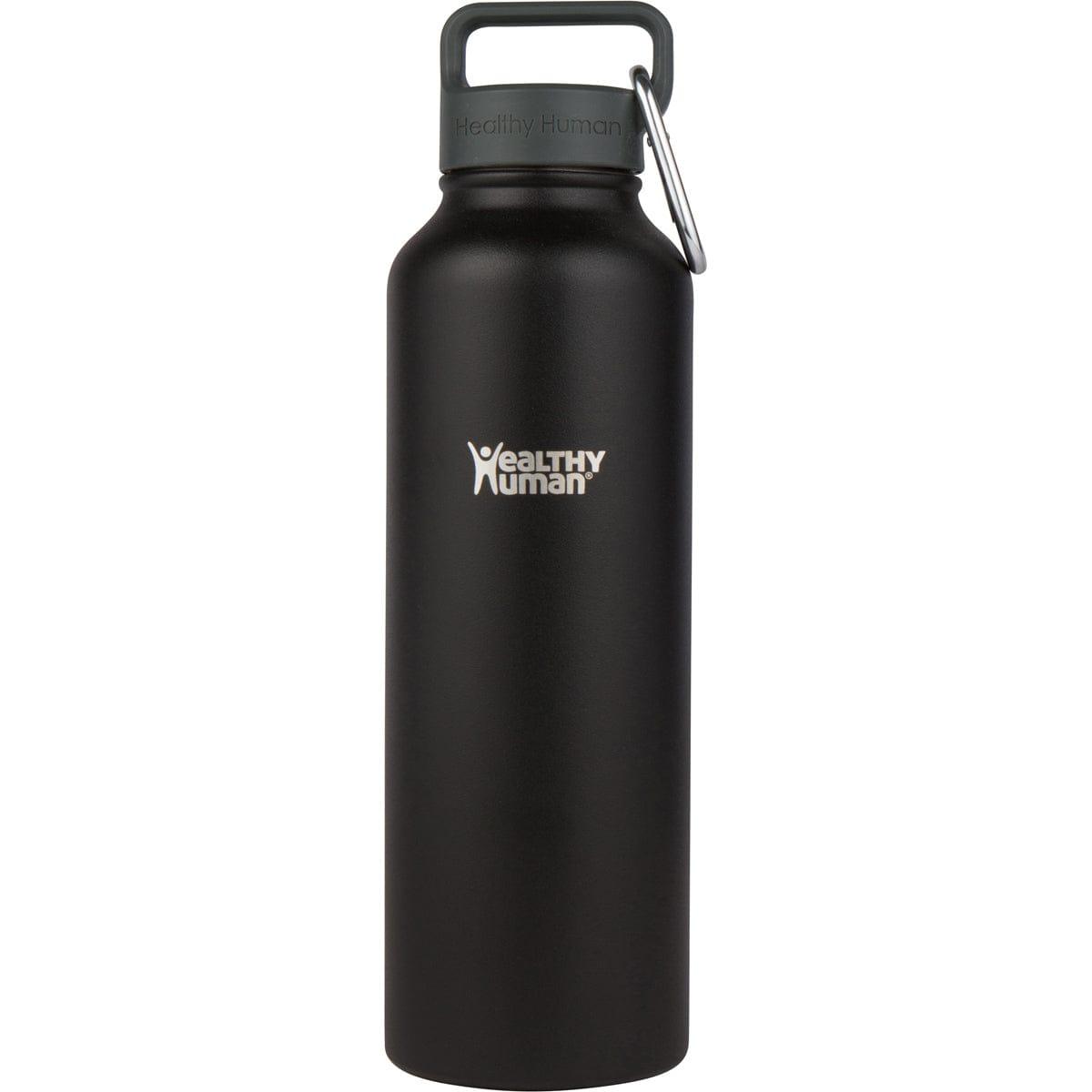 Healthy Human 40oz black Stein Bottle, durable drink accessory with a sleek design, perfect for staying hydrated on the go.