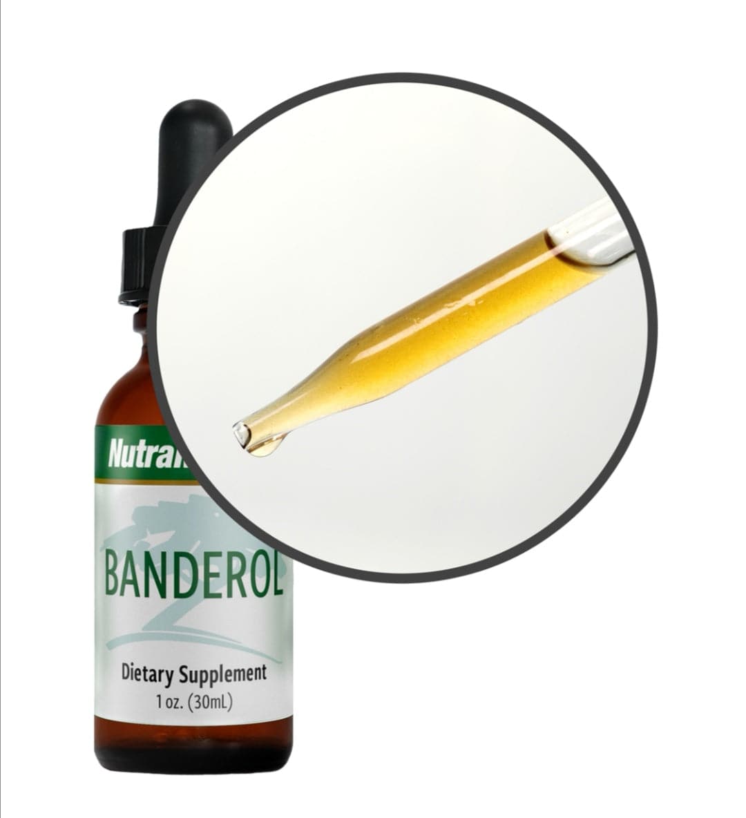 SENTOSA Nutramedix Banderol microbial defense supplement packaging with label details and product information.