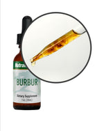 Bottle of Nutramedix Burbur Detox supplement by SENTOSA, featuring the label and packaging in a clear, close-up view.