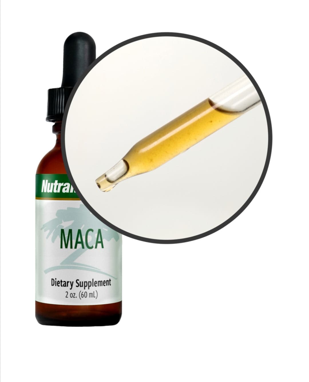 SENTOSA Nutramedix MACA supplement bottle showing label with product name and supplement details for hormonal balance.