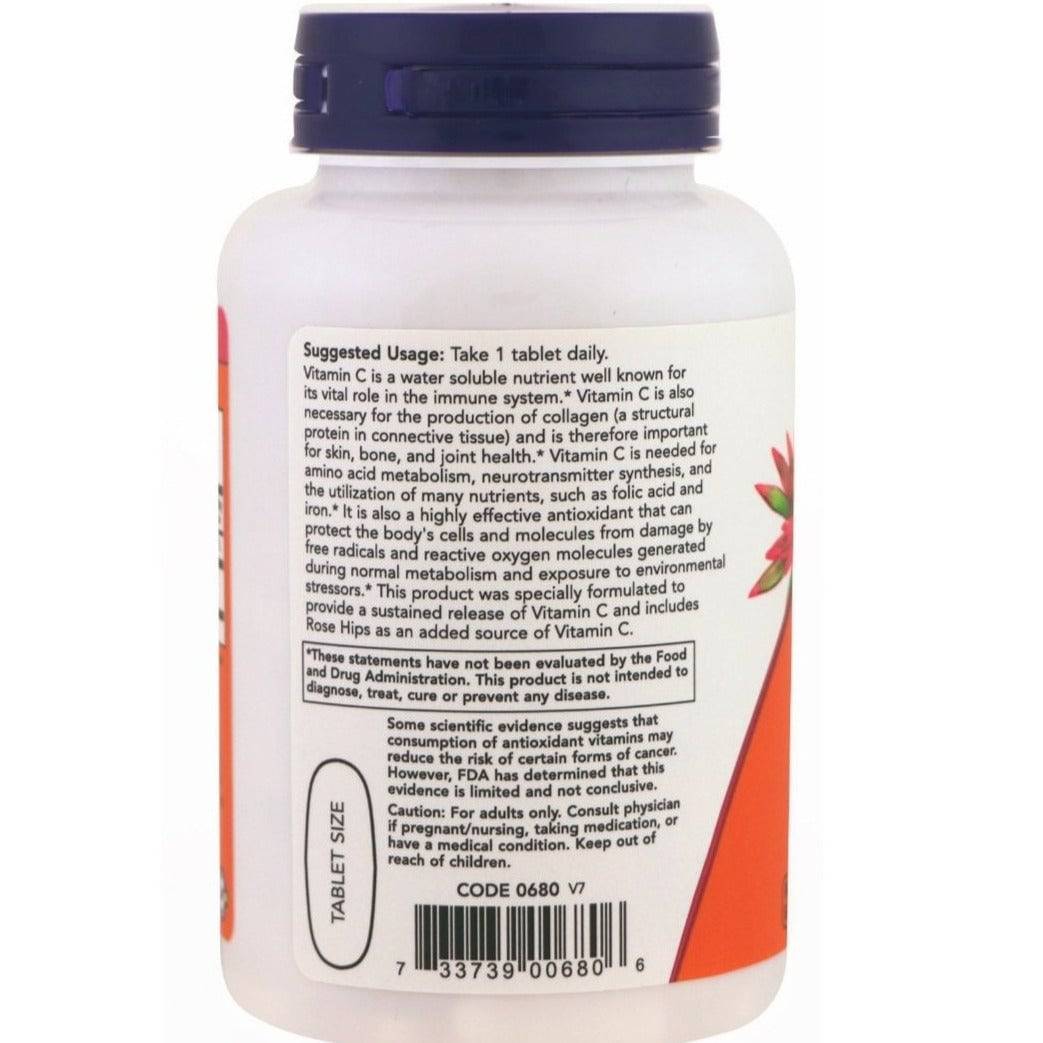 Old Products NOW Foods C-1000 supplement bottle with 100 tablets, showing the label and tablet count.