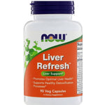 MKSTAVRINOS Liver Refresh supplement in 90 veggie capsules, showing the supplement bottle with label details.