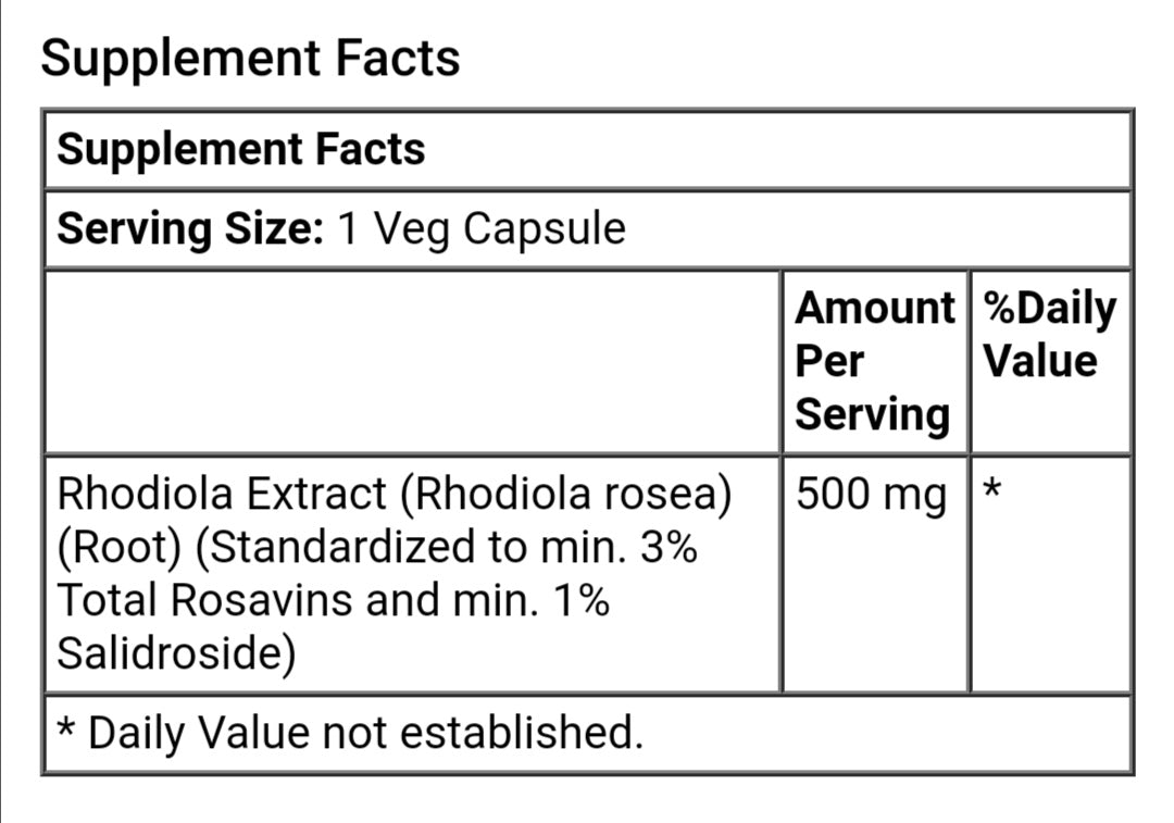 RHODIOLA 500mg 60 VEG CAPSULES - GREEN LIFE CYPRUS 