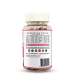 Bottle of STRENGTH & SPICES PMS Relief & Hormone Balance supplement capsules in a clear container, showing 60 capsules inside.