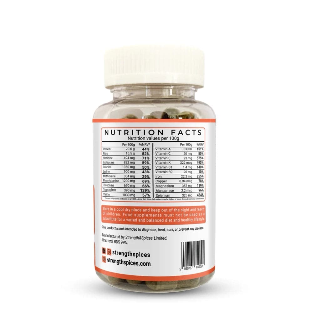 Natural Skin Care supplement by Strength & Spices, 1000mg capsules, 60-count, featuring natural ingredients for skin health.